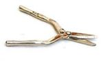 Shears modelled on a 1930s original; cast, polished and rivetted in sterling silver by Sheila Holness of The Silver Garden, the blades move.