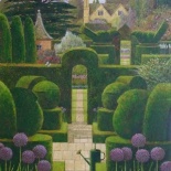 Hidcote-Topiary by Alan Parry, available from the Catto Gallery