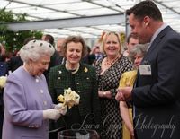 Her Majesty receiving Queen's Jubilee Rose from Beales' Roses at Chelsea Flower Show 2012