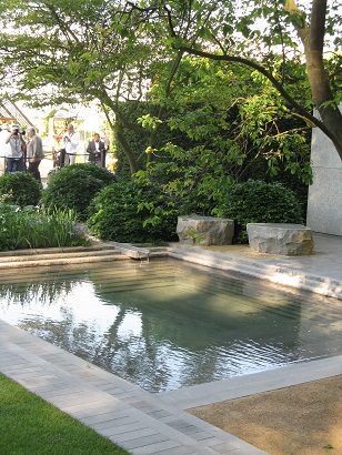 The rippling pool in Luciano Giubbelei Laurent-Perrier Best in Show Garden, Chelsea Flower Show 2014