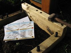 Partially built raised bed from Woodblocx