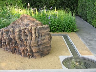 Ursula von Rydingsvard sculpture, Luciano Giubbelei Best in Show Garden, Chelsea 2014