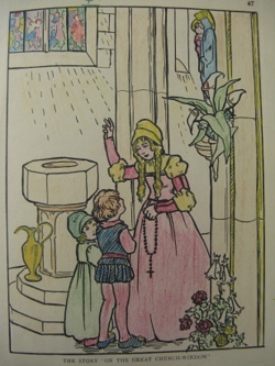 Adult colouring in 1927 colouring book Pied Piper of Hamelin