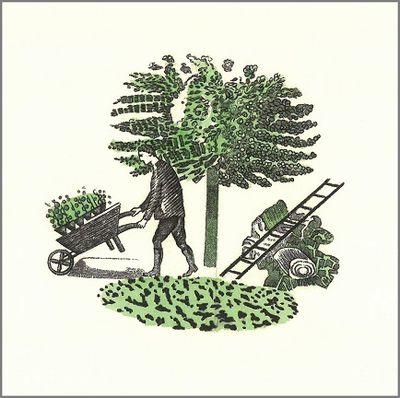 Ravilious Gardener, card from Postscript