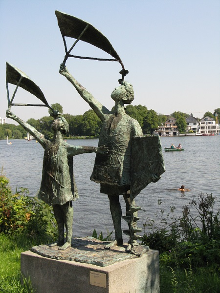 Gerhard Brantes sculpture, by Alster, Hamburg, Germany