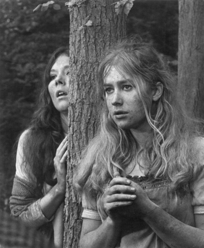 Dame Diana Rigg as Helena and Dame Helen Mirren as Hermia, 1968. Photograph by David Farrell, courtesy of the David Farrell Estate (c) DFP