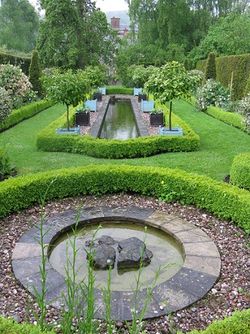 Formal pond at Morville Dower House