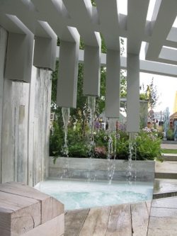 Falling water in the Garden of Solitude, Hampton Court Flower Show 2014