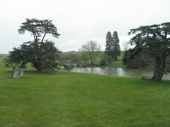 View from first floor towards bridge at Compton Verney