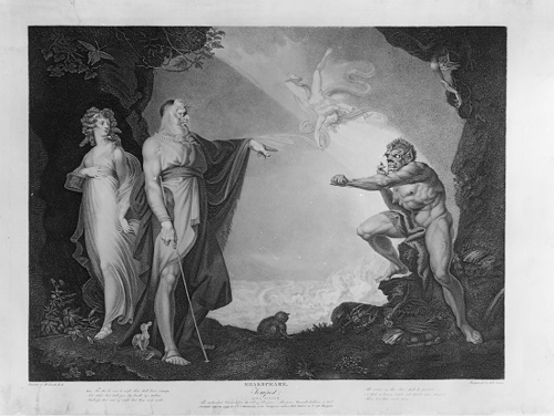 Henry Fuseli, Prospero, Miranda, Caliban and Ariel, Plate 4 from The Boydell Shakespeare Gallery  1786-89 © York Museums Trust