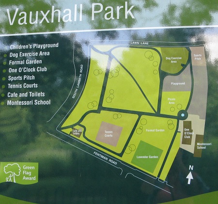 Map of Vauxhall Park